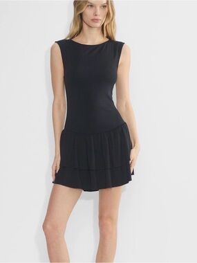Aritzia Black Ruffle Dress